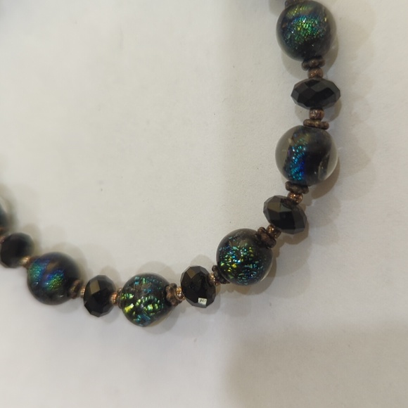 Glitter glass bead bracelet - Picture 2 of 4